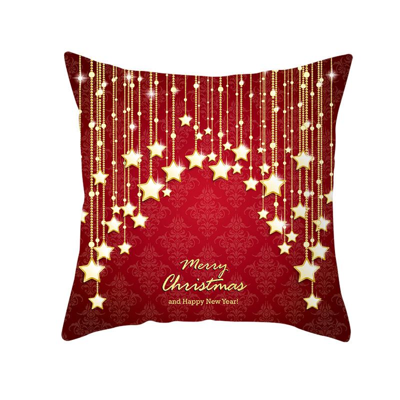 Red Series Christmas Peach Velvet Cushion Cover New Sofa Cushion Cover Square Cushion Cover