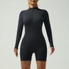 Zippered Yoga & Fitness Bodysuit - Hip-Lifting, Low-Intensity Pilates One-Piece