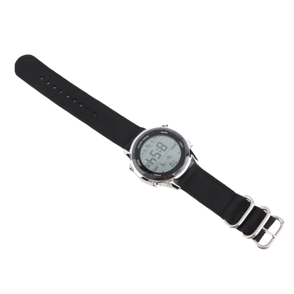 Men Digital Sports Watch Rainproof Alarm Countdown Dual Time Zone Nylon Strap Digital Watch with Stopwatch for Outdoor
