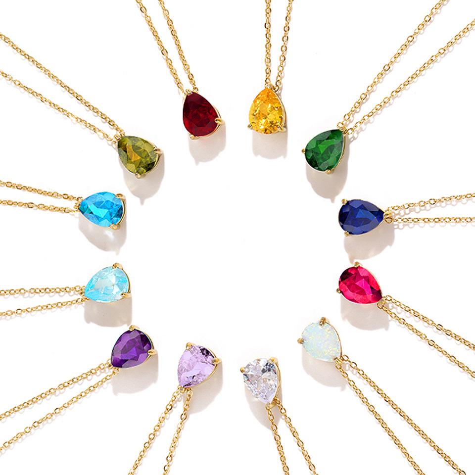 Teardrop Zircon December Birthstone Necklace