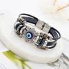 Metal Buckle Bracelets Leather Hand Chain Fashion Wristband  Couple Jewelry Gift