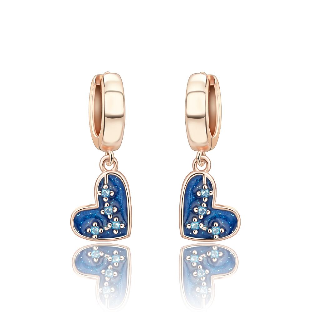 925 Silver Earrings Blue Zircon Stars Butterfly Love Heart Jewelry Women Earrings Luxury Accessories Graduation Gift