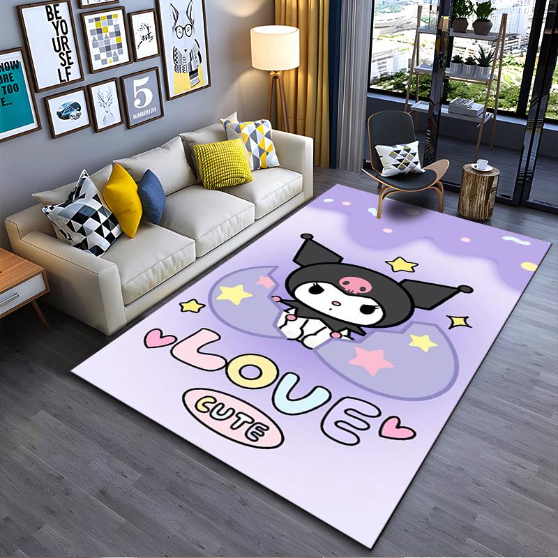 

Cute Cartoon Character Printed Carpet with Purple Starry Design Suitable for use as an anti-slip for living room bedroom sofas 40x60cm( 15x23in )