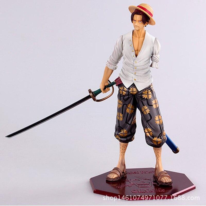 One Piece Abbildung Shanks Rot Haar Shanks Action -Figuren Neue Welt Vier K öNige Pvc Spielzeug Modell