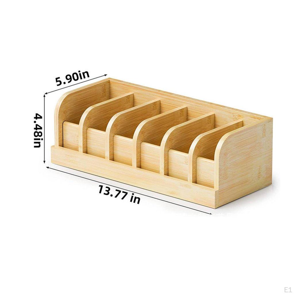 Bamboo Belt Holder Divided Compartments Organizer Box Wooden Material for Men, Women, Dressing
