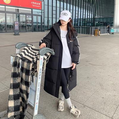 Vêtements longs pour femmes rembourrés en coton, nouvel hiver ample collège épaissi veste à capuche au-dessus du genou veste rembourrée en coton tendance