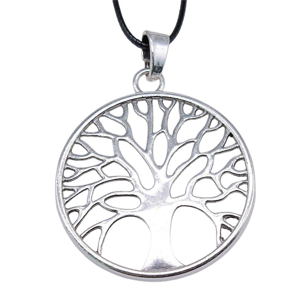 Tree of Life Nature Growth Pendant Antique Bronze Metal Daughter Choker Necklace Trendy Gift