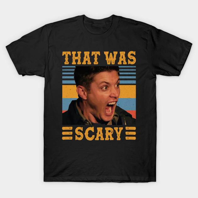 

Men Black Print T-shirt That Was Scary Supernatural Dean Winchester No-Cut Transfer Paper Print Cotton Tshirt L чорний