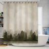 Vintage Style Shower Curtain With Forest Landscape Luxury Home Decor