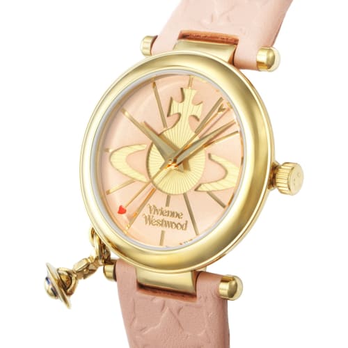 Vivienne Westwood Orb II Watch, Pink Dial, Calfskin Leather, VV006PKPK, Women's