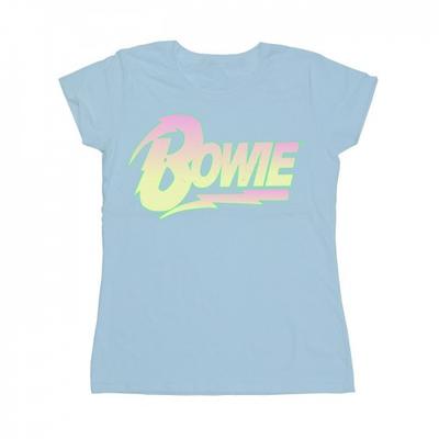 Damen-/Damen-T-Shirt aus Baumwolle mit Neon-Logo