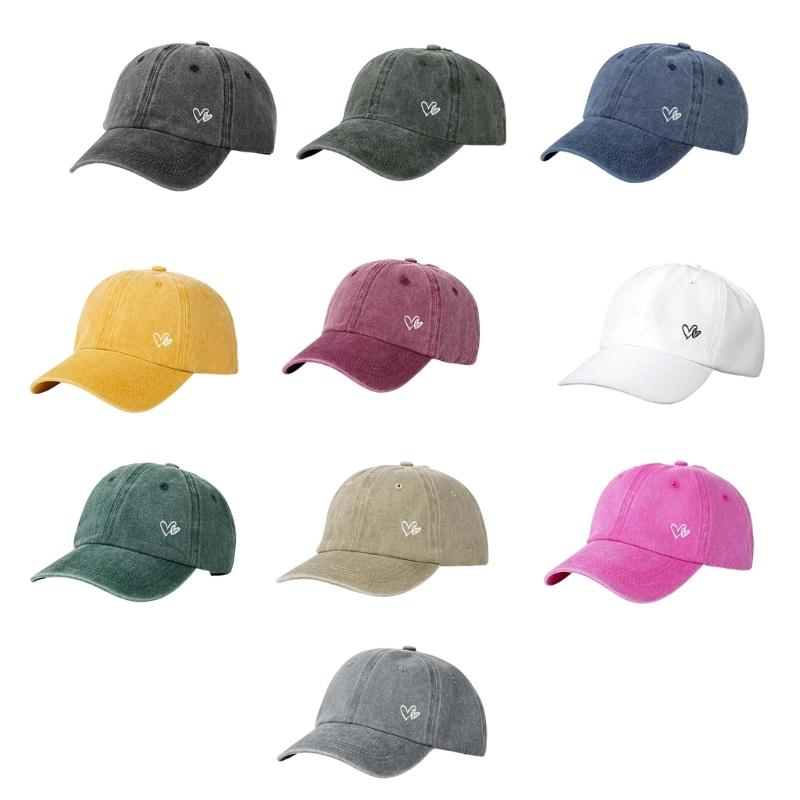 Adjustable Ponytail Baseball Cap with Double Heart Accent, Sun Hat for Daily Wear, Walks, and Casual Travel Time