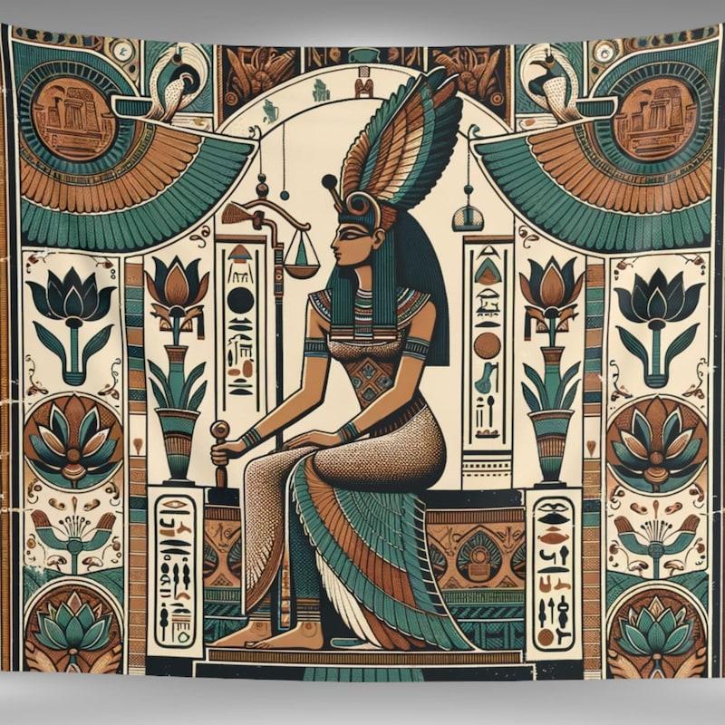 Tapestry Maat Egyptian goddess art pen 75x100