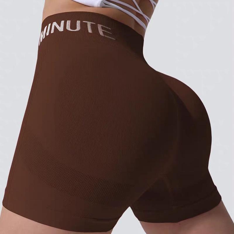 Women s High Waist Quick-Dry Fitness Shorts - Cross-Border Running, Cycling, and Yoga. Medium коричневый