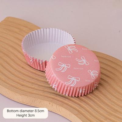 100Pcs Oil-proof Cake Cups Heat-Resistant Non-Stick Cake Base Trays Disposable Bread Paper Cups for Birthday Party Decor