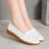 Real soft leather beef tendon sole hollow flat white shoes versatile lazy shoes soft sole non-slip Doudou shoes shallow single shoes women