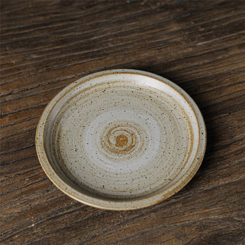 Japanese Ceramic Coffee Cup And Saucer Set Creative Gift Coarse Pottery Cup Retro Breakfast Cup Coarse Pottery Coffee Cup