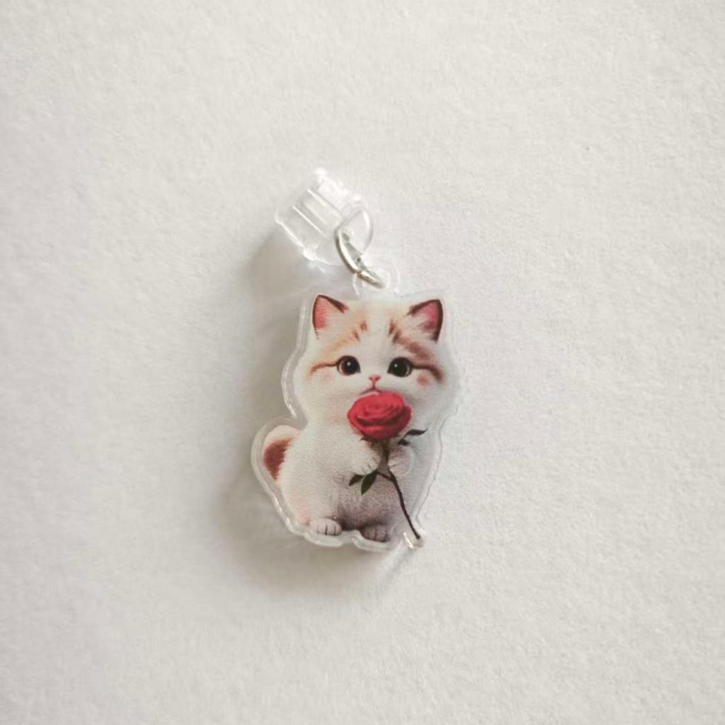 2D Acrylic Cute Kitten Phone Dust Plug, Phone Decoration Small Pendant Cute Dust Plug, Phone Decoration