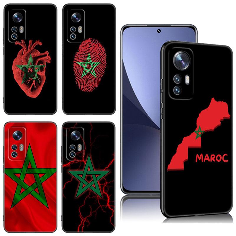 

Morocco Flag Black Silicone Phone Case For Xiaomi Mi 9 SE 8 10T 11 12 13 Lite 9T 11T 12S 12T 13T 14 Pro 5G NE 11i 12X Xiaomi Mi 11i