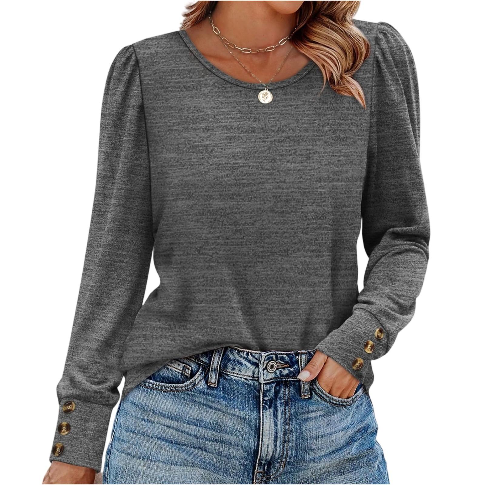 

Женский модный однотонный топ с длинным рукавом L