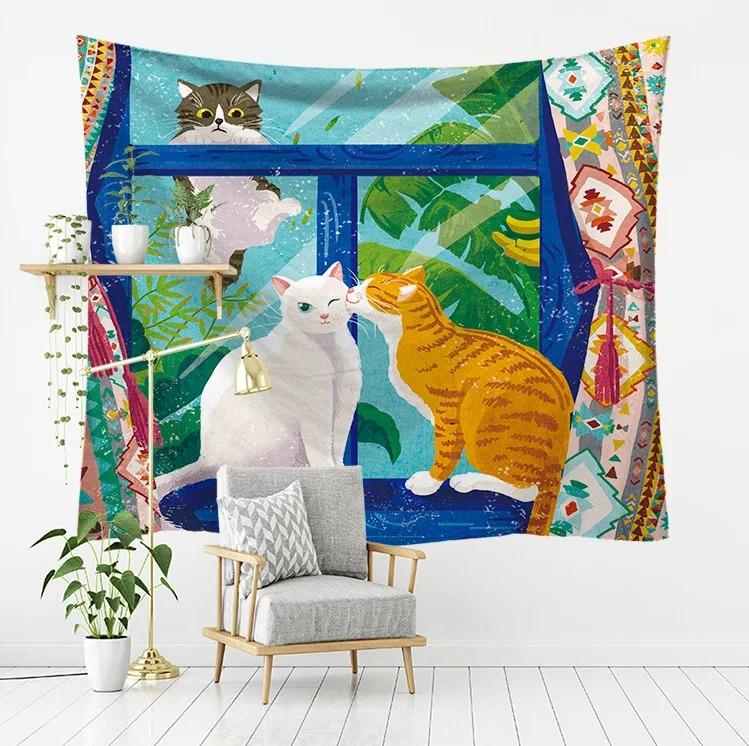 Niedlicher kreativer Wandteppich mit Tier-Hintergrund, für Schlafzimmer, Wohnzimmer, Wandteppich, Wanddekoration für Zuhause