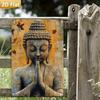 Vintage Metal Wall Art Funny Buddha Sign for Home Bar Cafe Decor