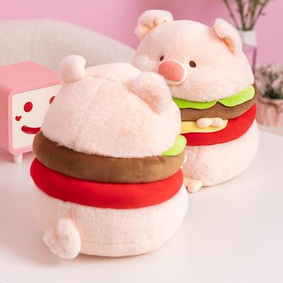 Niedlicher, Rosa und Mehrschichtiger Hamburger, Niedliche Schweinchen-Puppe Plüschtier, Geburtstagsgeschenk, Festival-Kissen Sand