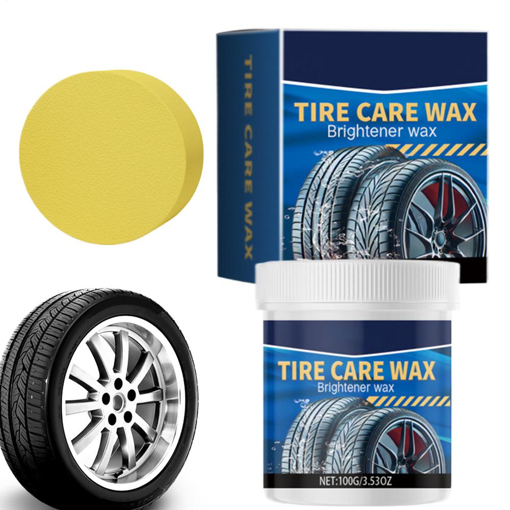 Tyre Dressing Paste 100g Car Tire Dressing Polish Wax For Cleaning Tyre Stain Remover Sponge Included For Car Tire High Gloss