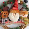 Harbor Love Christmas Snowman Wreath Door Hanger - Vine Circle Decorative Pendant for Window Display