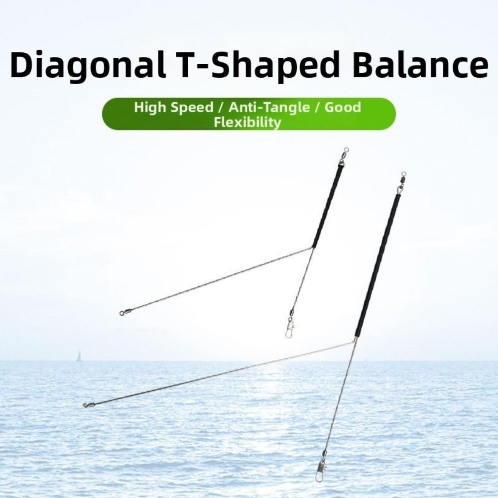 2pcs 2pcs Pack Single Pole Balance Stainless Steel Fishing Swivels Snaps Fishing Rig Setup
