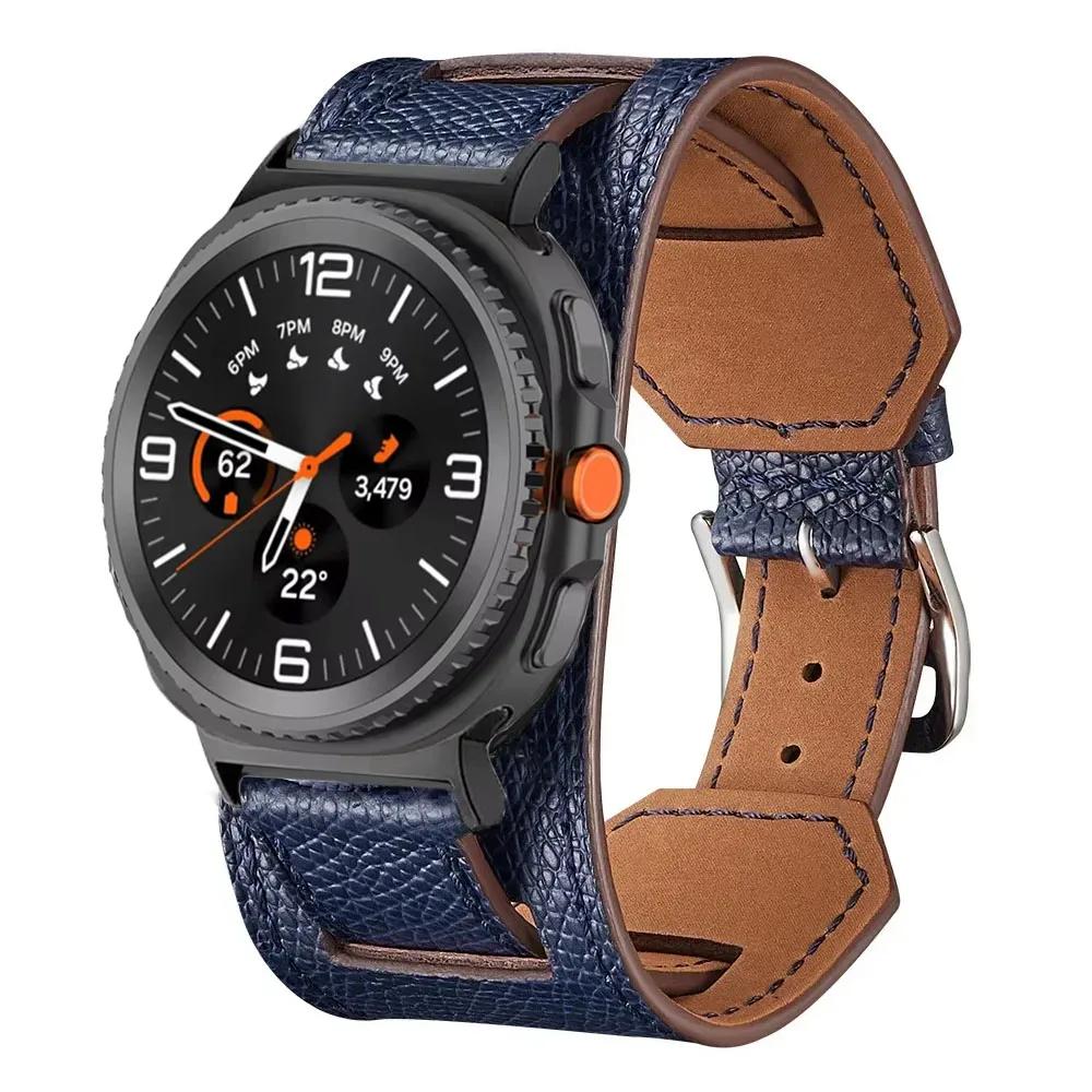 Samsung Galaxy Watch 8 Ultra 47mm İçin Deri Kordon Premium Rahat Bileklik Saat Kordonu Galaxy Watch 8 40/44mm 8 Classic 46mm