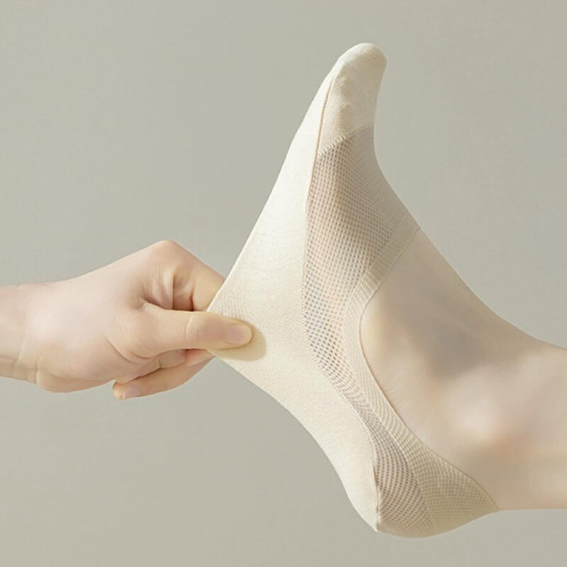 Liline Mesh Summer Ice Silk Ankle See-Through Socks white