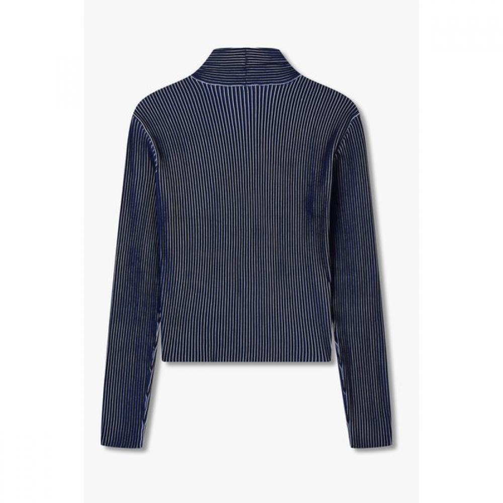 Emporio Armani Women S Stripe Rib Crop Cardigan 25 F W A525328528