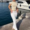 Solid Color Slim Fit Short Sleeved T-shirt Women's Fashion Casual Base Shirt Top T-Shirts Women’s