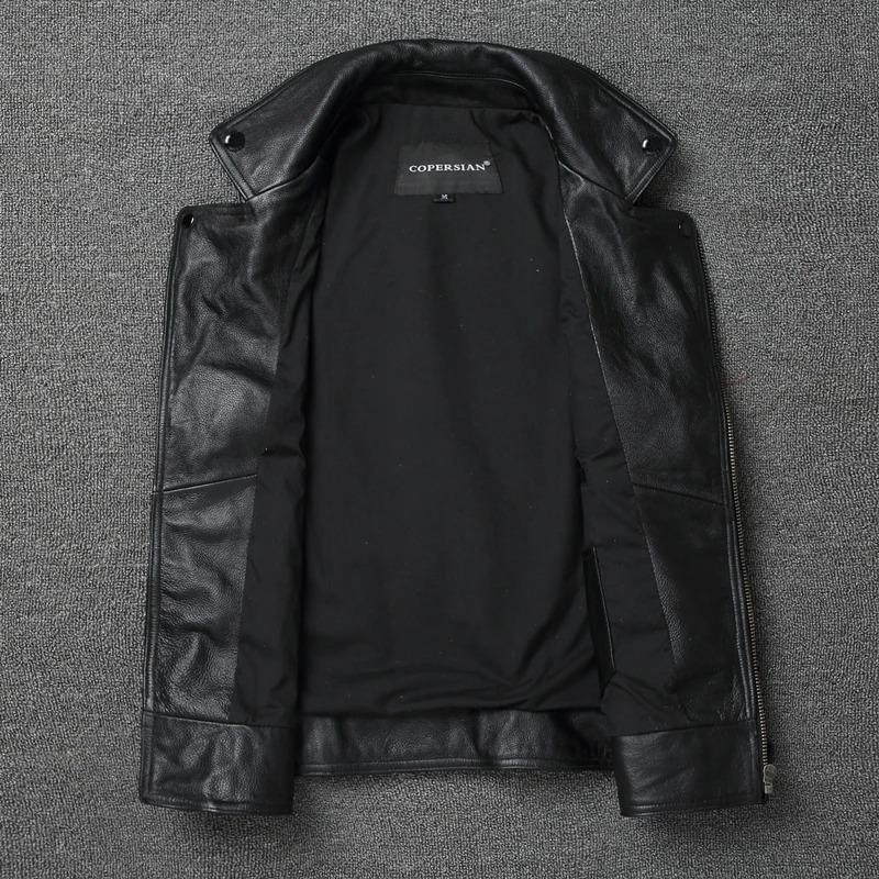Chinesische Größe Echtes Kuh Leder Weste Gürtel Motorrad Weste Für Männer Biker Weste Slim Fit Rindsleder Leder Jacken Ärmellose Frühling Herbst
