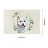 Custom West Highland White Terrier Dog In Floral Gold Wreath Doormat Non-Slip Entrance Door Floor Mat Garage Rug Carpet Footpad