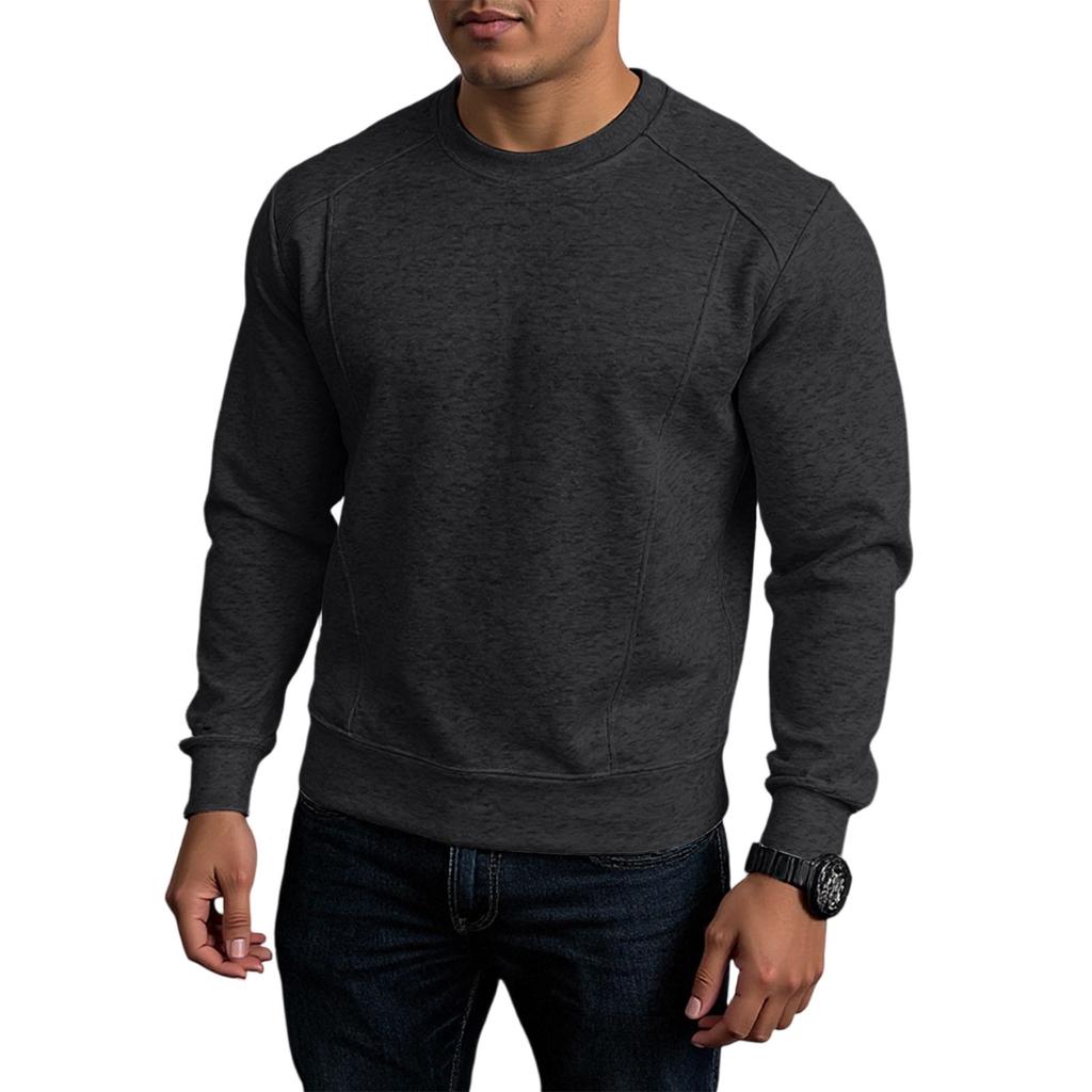 Splicing Round Neck Sweatshirt, Loose Long Sleeved T-Shirt Fashionable Top