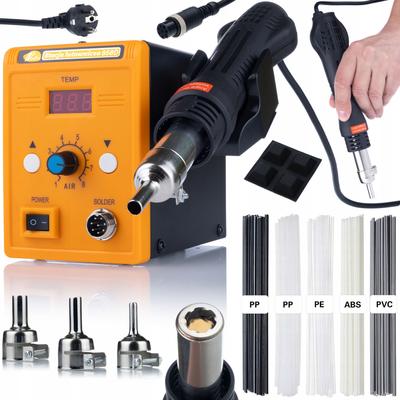 Zestaw Stacja Lutownicza Hot-Air 858D – Moc 700W | Regulacja Temperatury 100–500 °C | Zestaw 3 Dyszy i Prowelder Kit Mini