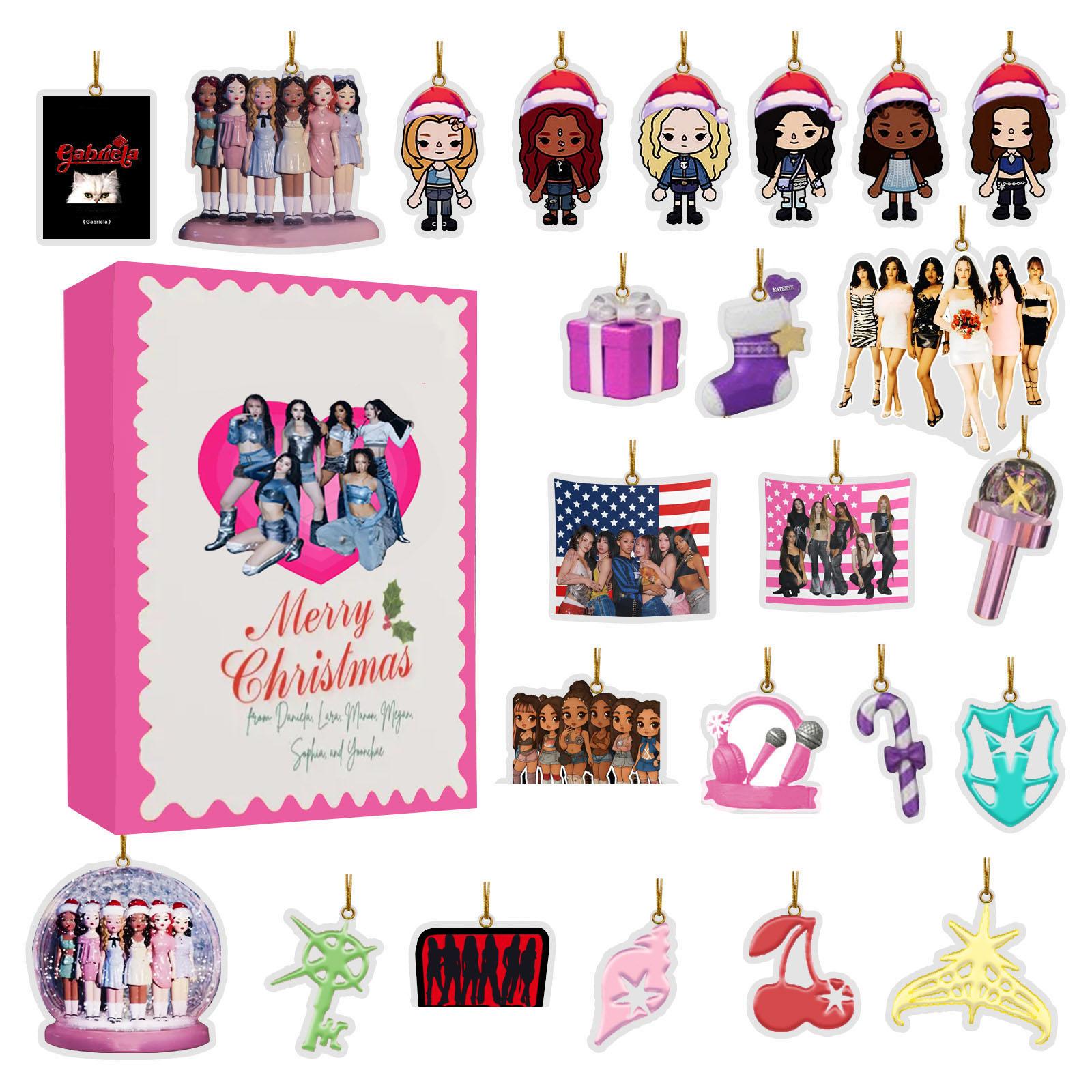 

Рождественский адвент-календарь, 24-дневный адвент-календарь, праздничная коллекция для обратного отсчета, коробка-подвеска, подходит для рождественских подарков-сюрпризов One Size