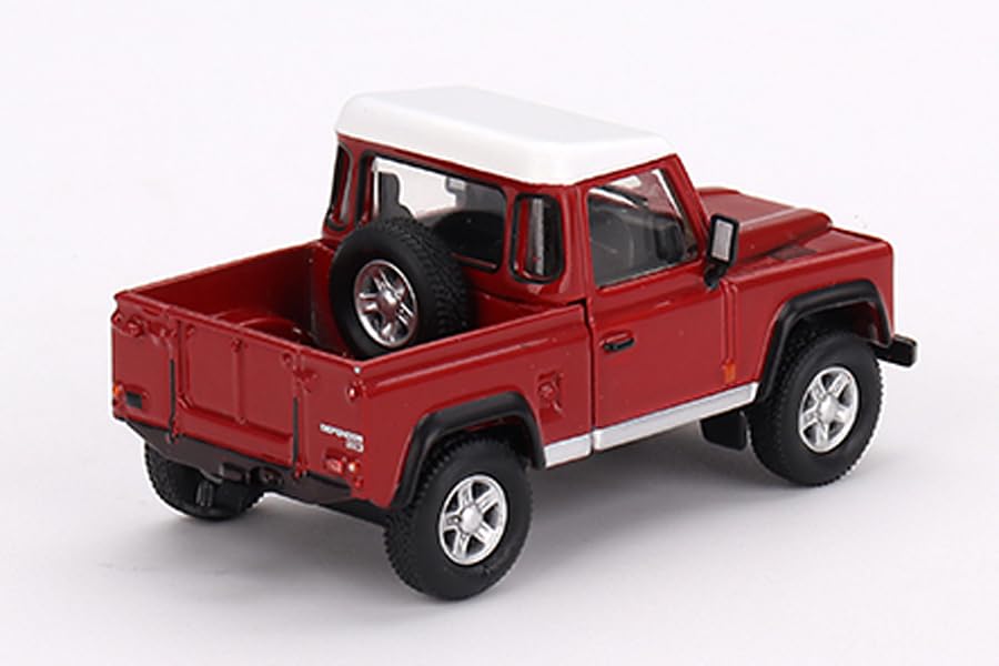 TrueScale Miniatures MINI GT 164 Land Rover Defender 90 Pickup Masai Red Right-hand drive Finished product