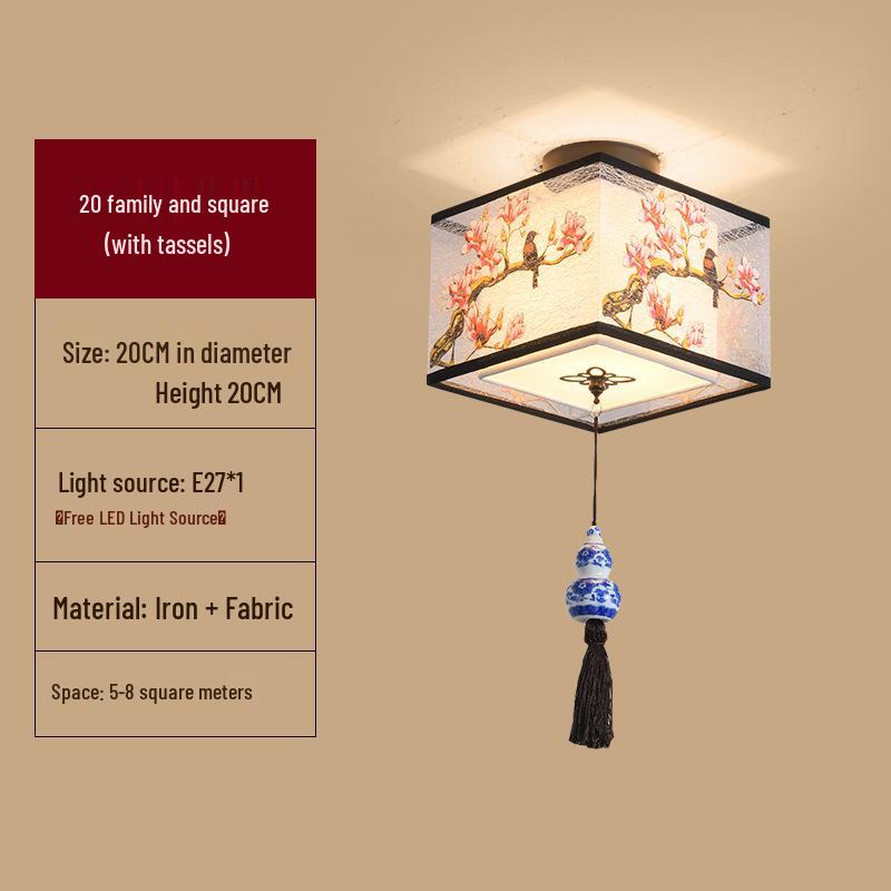 LED Ceiling Light for Balcony, Hallway, or Bedroom - New Chinese Style Small Pendant Light