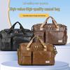 Unisex PU Leather Sports Bag with Wet/Dry Separation, Oxford Cloth, Shoulder Strap for Travel & Fitness