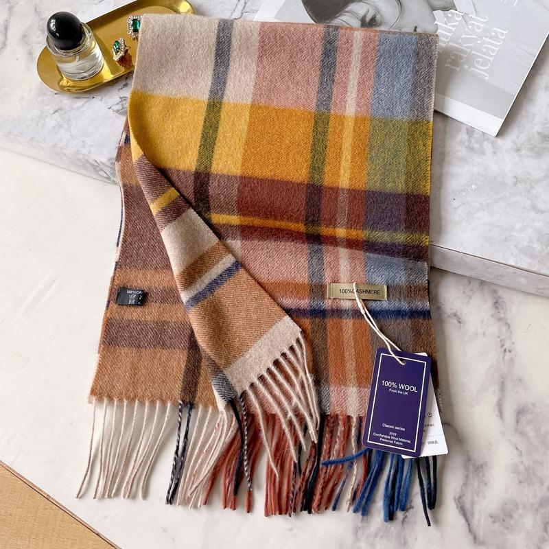 New pure cashmere scarf winter women's versatile water ripple couple scarf for elders