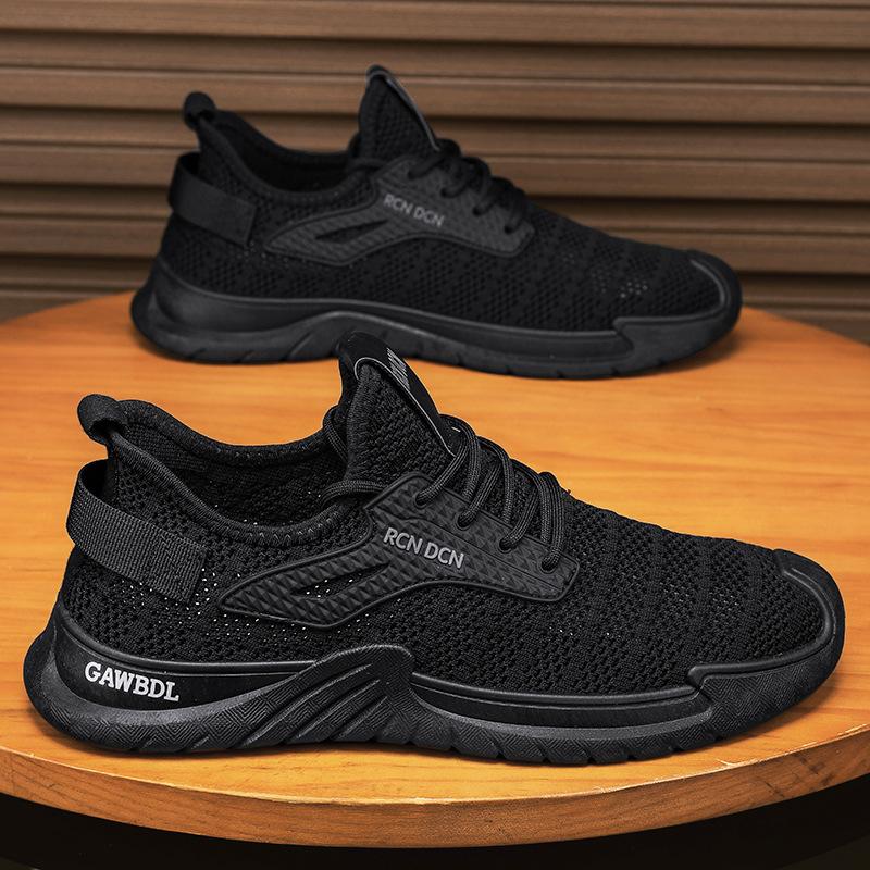 Flying Woven Sports Men's Shoes 2024 Summer New Thin Low-top Lace-up Outdoor Travel Mountaineering Breathable Casual Shoes
