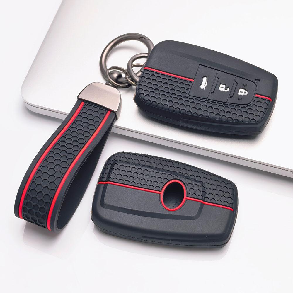 Coprichiave per Auto in Silicone con Portachiavi Coordinato è progettato esclusivamente per modelli Toyota, Adatto a modelli Toyota Camry Corolla RAV4 Prius