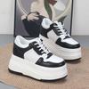 Fashion Women10CM Platform Sneakers Casual Outdoor Simple Design Skateboard Comfortable Lace Up Sneakers Running Sports Shoes Female 40