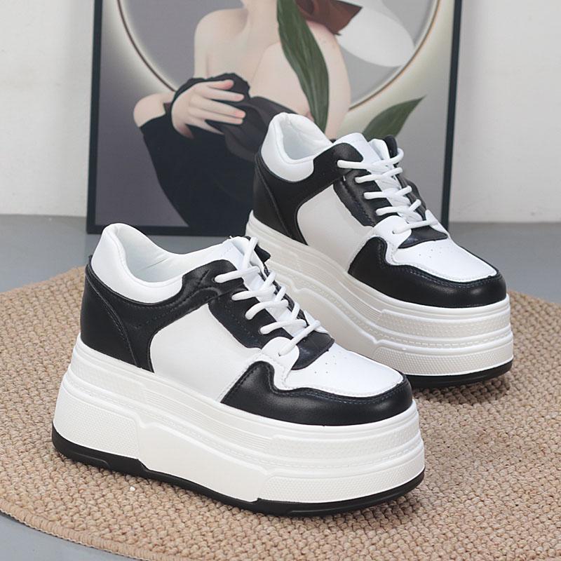 Fashion Women10CM Platform Sneakers Casual Outdoor Simple Design Skateboard Comfortable Lace Up Sneakers Running Sports Shoes Female 40