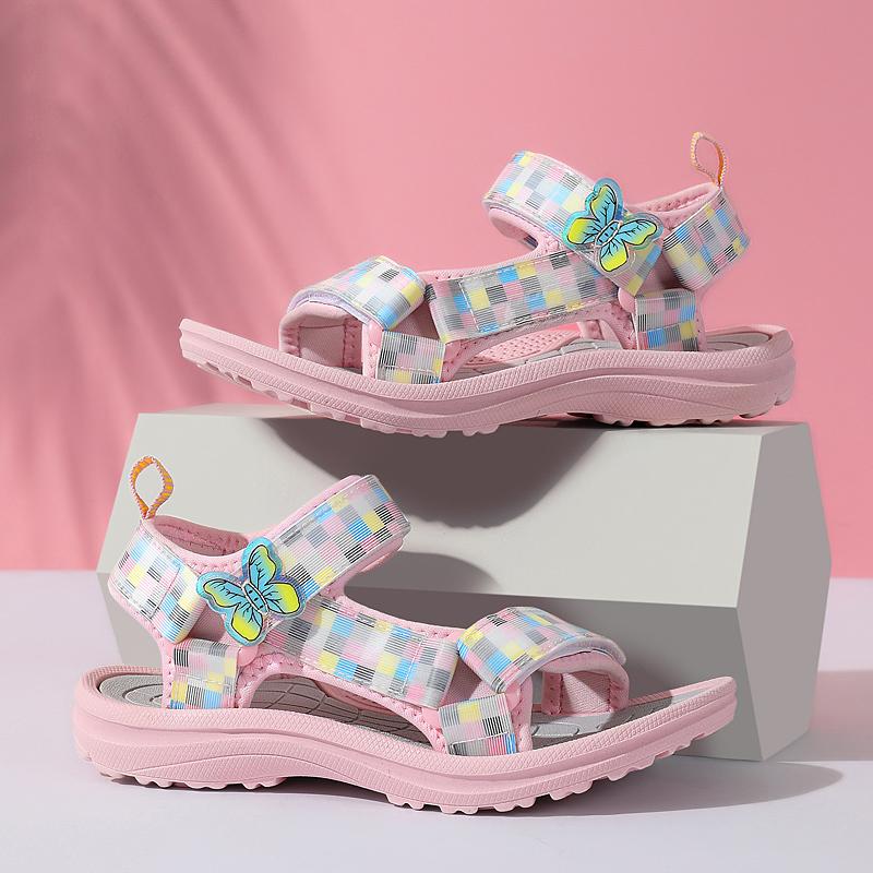 

Summer Kids Sandals Breathable Girls Sandals Soft Comfortable Children S Shoes Outdoor Beach Kids Lightweight Sandal Pink 25