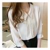Navava Women Vintage Clean 5 Point Sleeve Double Layer Collar Blouse Nb2136