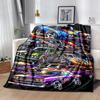 1pc Colorful Muscle Car Stack Home Decor Blanket, Couch Throw, Outdoor Blanket .W071